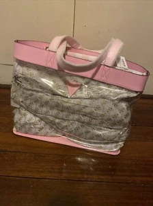 GUESS - Large Beach Tote Bag with Pouch - Washed Out Pink - NEW - RRP$149.95 - Picture 1 of 7