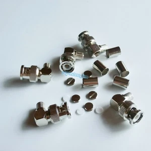 1Pcs BNC male plug crimp for RG5 RG6 LMR300 RG304 cable right angle RF connector - Picture 1 of 7