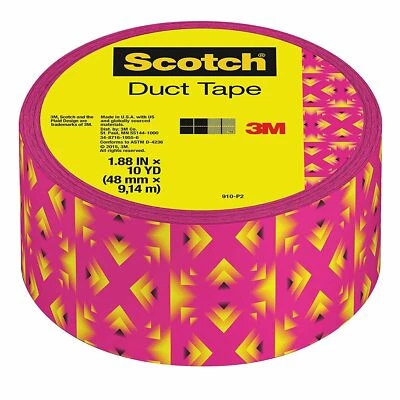 Cinta adhesiva tribal rosa y amarillo escocés 3M 1,88"x 10 yardas totalmente nueva Foto 1 de 3