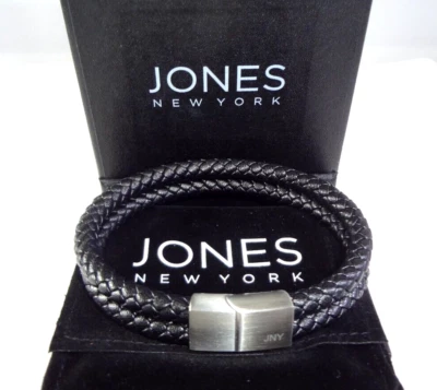 JONES Нью-Йорк «Уильям» унисекс браслет двойной плетеный кожаный браслет! - Изображение 1 из 4