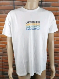 Carlo Colucci T-Shirt Größe XL Herren Weiß Brust Print Logo - Bild 1 von 5
