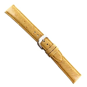 18mm Milano Honey Ostrich Grain Soft Stitched Mens Watch Band Regular w/defect - Picture 1 of 4