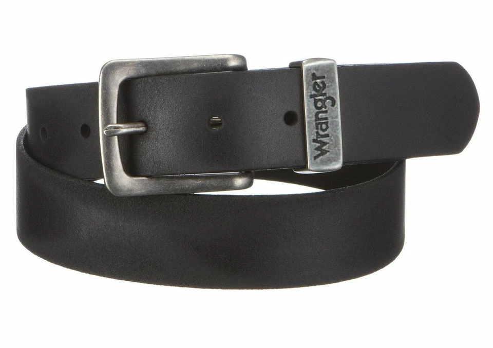 Wrangler Men's Basic Metal Loop Belt Black 100cm