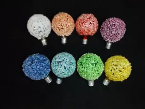 Vintage GETESTET beleuchtete Eis Schneeball Weihnachten Ersatzbirne **SIE WÄHLEN DIE FARBE** - Bild 1 von 13