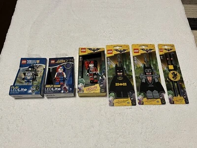 New Lot of 6 Lego The Batman Movie DC Harley Quinn Nexo LED Lite Luggage Tag - Image 1 of 4