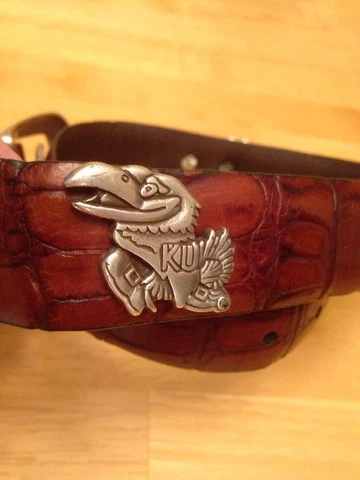 NEW Kansas Jayhawks Croc Belt Size 28 Cover