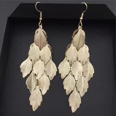 Moda Mujeres Joyería Barroca Real Pendientes Tallada Borla Hoja Tachuela 1315 Foto 1 de 4