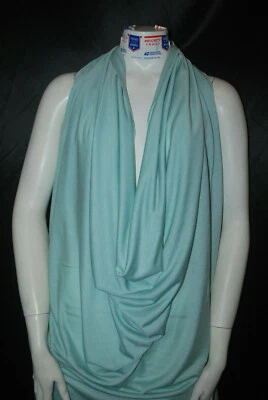 Jersey tejido japonés de lujo Cupro Tencel tela drapeada semi transparente azul aero Foto 1 de 4