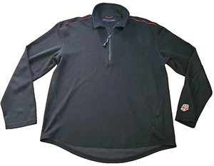 Womens Sz XL Tommy Hilfiger 1/4 Zip Black Pullover Long Sleeve Shirt US Ski Team - Picture 1 of 5
