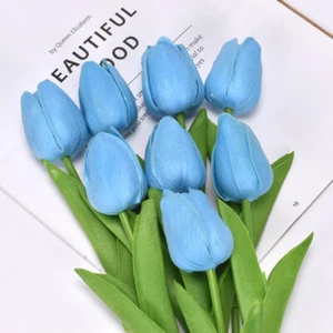 Nuevo arte de tulipanes de plástico flores artificiales para decoración del hogar boda fiesta ceremonia - Imagen 1 de 45