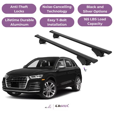 ERKUL Roof Rack Cross Bars for Audi SQ5 2018-2026 with Flush Rails - Black - Image 1 of 4