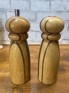 Salero de madera y amoladora de pimienta vintage de 7" 2 tonos - Imagen 1 de 3