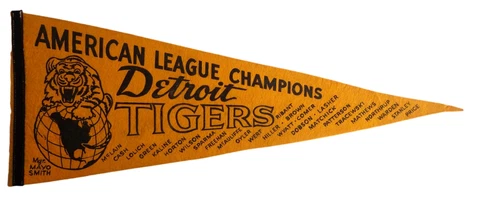 Vintage 1968 Detroit Tigers American League Champs 30x12 Felt Pennant Cover