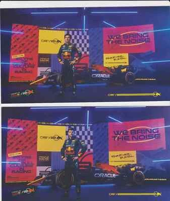 2024 NEW Verstappen & Perez 2 Cards Set F1 Red Bull Oracle Driver Promo Postcard - Image 1 of 2