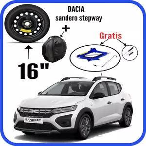 Ruotino Di Scorta 16" 4fori Per La Dacia Sandero Stepway Cric Sacca Cacciavite - Bild 1 von 11