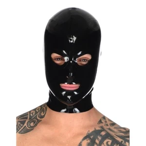 Mens Latex Mask Hood with Back zipper Rubber Mask for Catsuit Fetish Clubwear - Picture 1 of 7