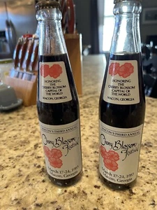 2 Bottles Of The 1985 Cherry Blossom Festival Coca-Cola Bottle - Glass - 10 Oz - Picture 1 of 4