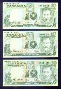 Tanzania 10, 20, 100 Shillings ND(1977-78) P6,7,8a,b,c,d UNC - Picture 1 of 8