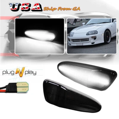 Luces de señalización laterales LED blancas con lente de humo para Toyota Celica 2000-2005 Foto 1 de 4