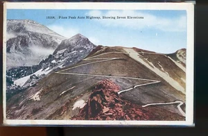Vintage Postcard: Pike's Peak Auto Highway Showing Seven Elevations #15164 - Picture 1 of 5