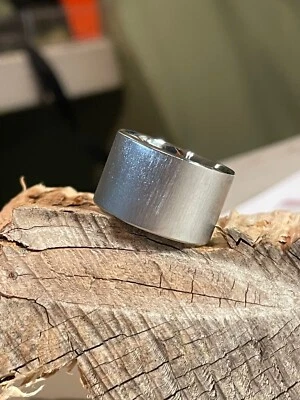 Big Wide 14mm Fashion Ring, Frosted Finish Titanium Band, Jewelry, Ladies, Mens - Image 1 of 4