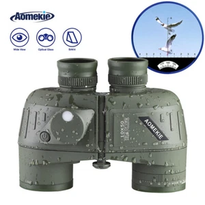 10X High Power Binoculars 50mm Optical Lens FMC with Compass for Hunting Boating - Picture 1 of 11