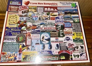 White Mountain 1000 Piece Puzzle I Love New Hampshire - Picture 1 of 2