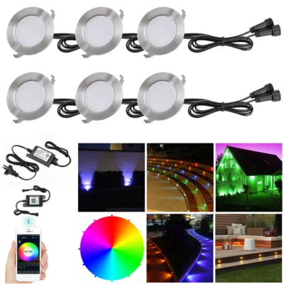 10-30pcs Smart WIFI RGB+WW 61mm LED Recessed Decking Lights In ground Spotlights - Image 1 of 4