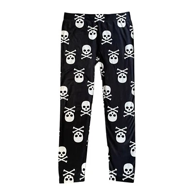 No Boundaries Juniors XL 15/17 black skull print stretchy pants loungewear - Image 1 of 4
