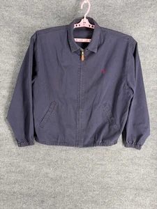 Giacca Vintage Polo Ralph Lauren Uomo XL Blu Bi Swing Full Zip Bomber Pony - Foto 1 di 17