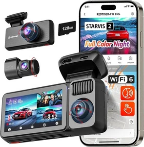 F17 Elite 4K 3 Kanal Dashcam, Starvis 2 IMX678 & IMAX 675, 128GB Karte, Full... - Bild 1 von 8