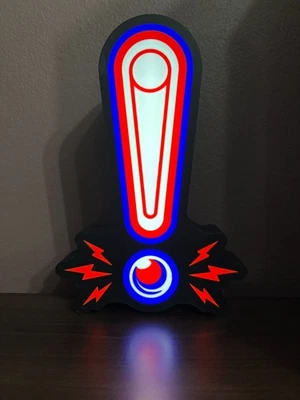Letrero de pinball iluminado Foto 1 de 2