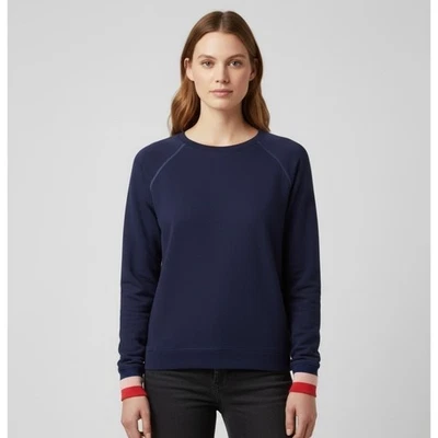 Sudadera para mujer SUNUNDRY azul marino manga raglán cuello redondo hecha en EE. UU. talla pequeña Foto 1 de 4