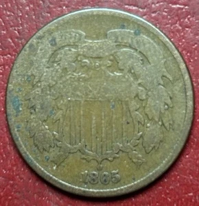 1865  Two Cent Piece. Free Shipping - Picture 1 of 2