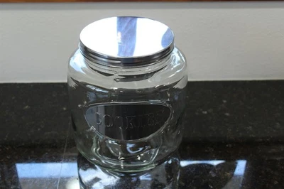 Clear Glass 1 Gallon Cookies Jar 8" Tall With Metal Screw On Lid - Image 1 of 4
