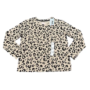 Cat and Jack Girls Animal Printed Everyday Tee Shirt Large Size 10/12 Beige Top - Picture 1 of 7