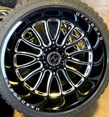 4 26x14 Hardcore HC101 Wheels Black Milled 6x5.5 Chevy 6x139.7 Ford F150 6x135 - Image 1 of 2