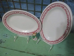 Restaurant Ware Buffalo China Co. Kenmore Red Floral Platters 2 - Picture 1 of 3
