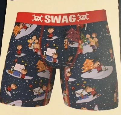 SWAG PEANUTS “A Charlie Brown Christmas” BOXER BRIEF TV Novedad Caja Talla L Nuevo en Paquete Foto 1 de 4
