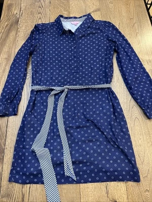 Vestido Camisa Lilly Pulitzer Davie Punto Azul 100% Algodón, Para Mujer Talla 4 Foto 1 de 4