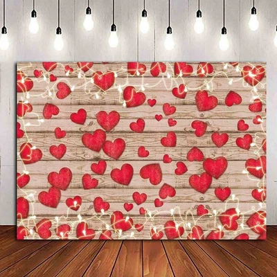 Valentine's Day Photo Backdrop Love Heart Banner for Bridal Shower Party Decor - Image 1 of 4