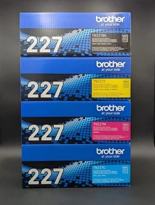 Genuine Brother TN227 Toner Set Black Cyan Magenta Yellow Cartridges 4 Pack New - Picture 1 of 5