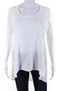 Dolan Womens Scoop Neck Knit Short Sleeve Layered Top Blouse White Size Medium - Picture 1 of 6