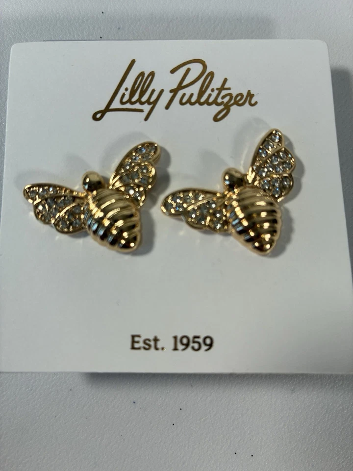 Lilly Pulitzer Bee-utiful Pave Bee Stud Earrings
