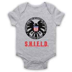 Iron Man S.H.I.E.L.D. Comic Super Hero Avengers Logo Baby Grow Babygrow Gift - Picture 1 of 10