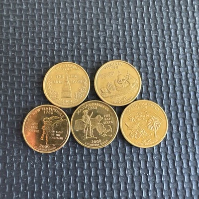 2000 Complete Set Of 24kt. Gold Plated State Quarters - Image 1 of 4