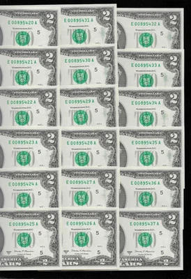 Billetes de $2 2017A de tinta con manchas de $2 billetes de error de $2 dieciséis segundos Frotis progresiva UNC Foto 1 de 4