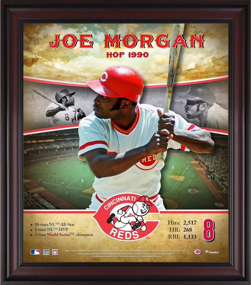 Joe Morgan Cincinnati Reds Enmarcado 15" x 17" Salón de la Fama Perfil de Carrera Foto 1 de 1