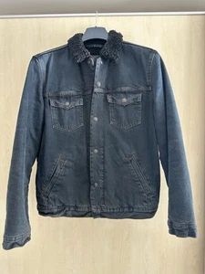 Levi’s Denim Sherpa Jacket Medium, Dark Blue size 42 - Picture 1 of 8