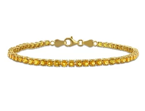 4.08 Carat (ctw) Madeira Citrine Tennis Bracelet in Yellow Sterling Silver - Picture 1 of 5